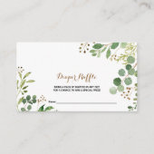 Elegante Eucalyptus Blad Groene Luier Raffle Informatiekaartje (Voorkant)