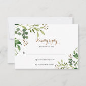 Elegante Eucalyptus Bladgroen RSVP-kaart RSVP Kaartje (Voorkant)