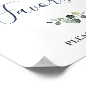 Elegante Eucalyptus Blauwe Rozen Bloemstukken Poster (Hoek)