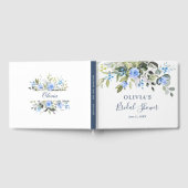 Elegante Eucalyptus Blauwe Rozen Bruidsfeest Gastenboek (Volledig)