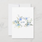 Elegante Eucalyptus Blauwe Rozen Bruiloft Bloemen RSVP Kaartje (Achterkant)