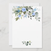 Elegante Eucalyptus Blauwe Rozen Brunch & Bubbels Kaart (Achterkant)