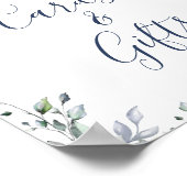 Elegante Eucalyptus Blauwe Rozen Kaarten en Cadeau Poster (Hoek)