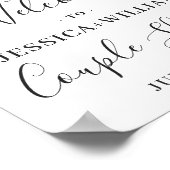 Elegante Eucalyptus Blauwe Rozen Koppel Shower Poster (Hoek)