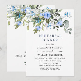 Elegante Eucalyptus Blauwe Rozen PROEFHuwelijksdin Kaart