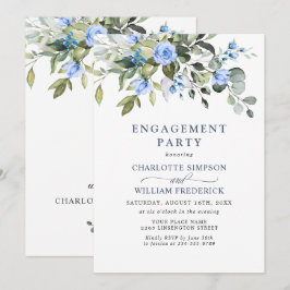 Elegante Eucalyptus Blauwe Rozen VERLOVINGSPARTY Kaart