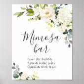 Elegante Eucalyptus Bloem Mimosa Bar Trouwdag Bord Poster (Voorkant)