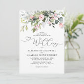Elegante Eucalyptus Bloemige Groene Scriptie Bruil Kaart (Staand voorkant)