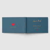 Elegante Eucalyptus Blue Gold Bruiloften Jubileum Gastenboek (Volledig)