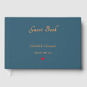 Elegante Eucalyptus Blue Gold Bruiloften Jubileum Gastenboek (Voorkant)