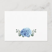 Elegante Eucalyptus Blue Hydrangea bruiloft detail Informatiekaartje (Achterkant)