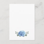 Elegante Eucalyptus Blue Hydrangea bruiloft detail Informatiekaartje (Achterkant)