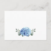 Elegante Eucalyptus Blue Hydrangea bruiloft detail Informatiekaartje (Achterkant)