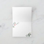 Elegante Eucalyptus Blush Roze Rozen Bruiloft Bedankkaart (Binnen)