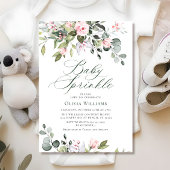 Elegante Eucalyptus Blush Rozen Baby Sprinkle Kaart