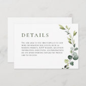 Elegante Eucalyptus Boheemse bruiloft Informatiekaartje (Voorkant / Achterkant)