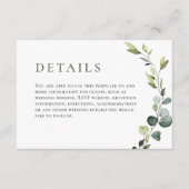 Elegante Eucalyptus Boheemse bruiloft Informatiekaartje (Voorkant)