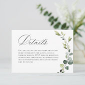 Elegante Eucalyptus Boheemse bruiloft Informatiekaartje (Staand voorkant)