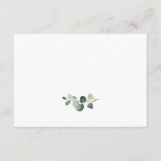 Elegante Eucalyptus Boheemse bruiloft Informatiekaartje (Achterkant)