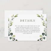 Elegante Eucalyptus Boheemse bruiloft Informatiekaartje (Voorkant / Achterkant)