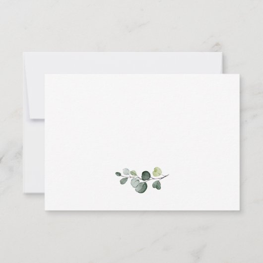 Elegante Eucalyptus Boheemse bruiloft MAALTIJD KEU RSVP Kaartje (Achterkant)