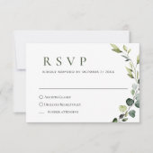 Elegante Eucalyptus Boheemse bruiloft MAALTIJD KEU RSVP Kaartje (Voorkant)
