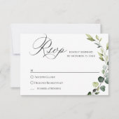 Elegante Eucalyptus Boheemse bruiloft MAALTIJD KEU RSVP Kaartje (Voorkant)