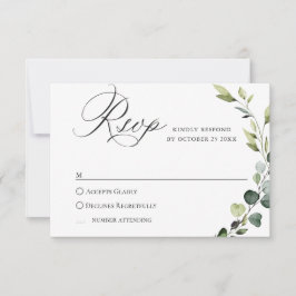 Elegante Eucalyptus Boheemse bruiloft MAALTIJD KEU RSVP Kaartje