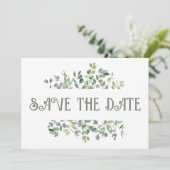 Elegante Eucalyptus Boho Groene Huwelijk Save The Date (Staand voorkant)