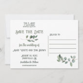 Elegante Eucalyptus Boho Groene Huwelijk Save The Date (Achterkant)