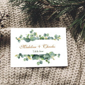 Elegante Eucalyptus Boho Trouwtafel Nummer Kaart Notitiekaartje