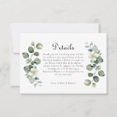 Elegante Eucalyptus boog groen bruiloft details RSVP Kaartje (Voorkant)