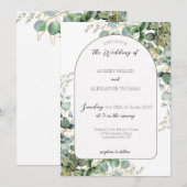 Elegante Eucalyptus Boog Huwelijksuitnodiging Kaart (Voorkant / Achterkant)