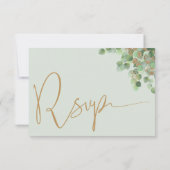 Elegante Eucalyptus Botanische Begroeiing Goud RSV RSVP Kaartje (Achterkant)