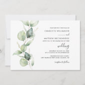 Elegante Eucalyptus Botanische bruiloft Kaart (Voorkant)