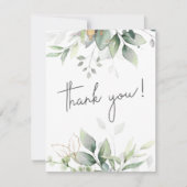 Elegante eucalyptus botanische foto bruiloft bedankkaart (Voorkant)