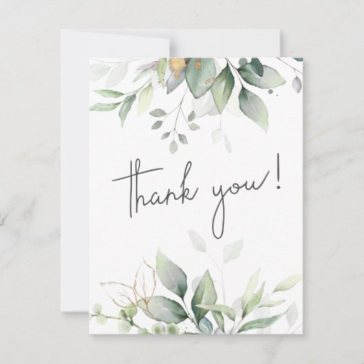 Elegante eucalyptus botanische foto bruiloft bedankkaart (Voorkant)