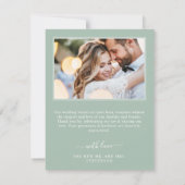 Elegante eucalyptus botanische foto bruiloft bedankkaart (Achterkant)