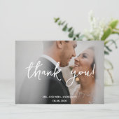 Elegante eucalyptus botanische foto bruiloft bedankkaart (Staand voorkant)