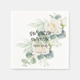 Elegante eucalyptus botanische foto Papier servet