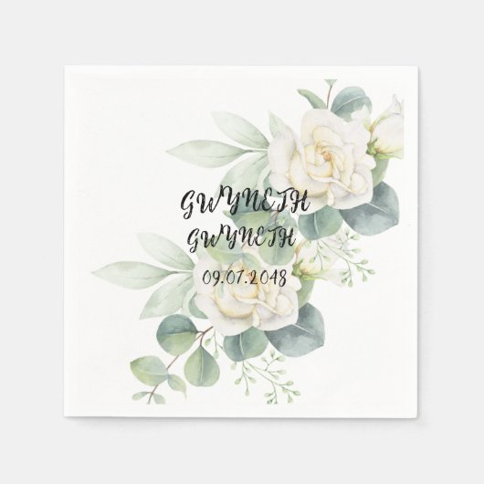 Elegante eucalyptus botanische foto Papier servet (Voorkant)