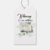 Elegante eucalyptus botanische foto zomer bruiloft cadeaulabel (Voorkant)