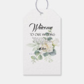 Elegante eucalyptus botanische foto zomer bruiloft cadeaulabel (Achterkant)