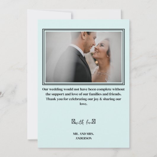 Elegante eucalyptus botanische fotobruiloft  bedankkaart (Achterkant)