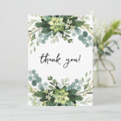 Elegante eucalyptus botanische fotobruiloft  bedankkaart (Staand voorkant)