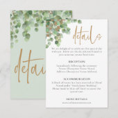 Elegante Eucalyptus Botanische groen Gouden Detail RSVP Kaartje (Voorkant / Achterkant)