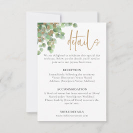 Elegante Eucalyptus Botanische groen Gouden Detail RSVP Kaartje