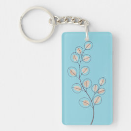 Elegante Eucalyptus Botanische Lijnkunst Sleutelhanger