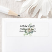 Elegante eucalyptus botanische retour adreslabel etiket (Insitu)