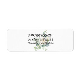 Elegante eucalyptus botanische retour adreslabel etiket